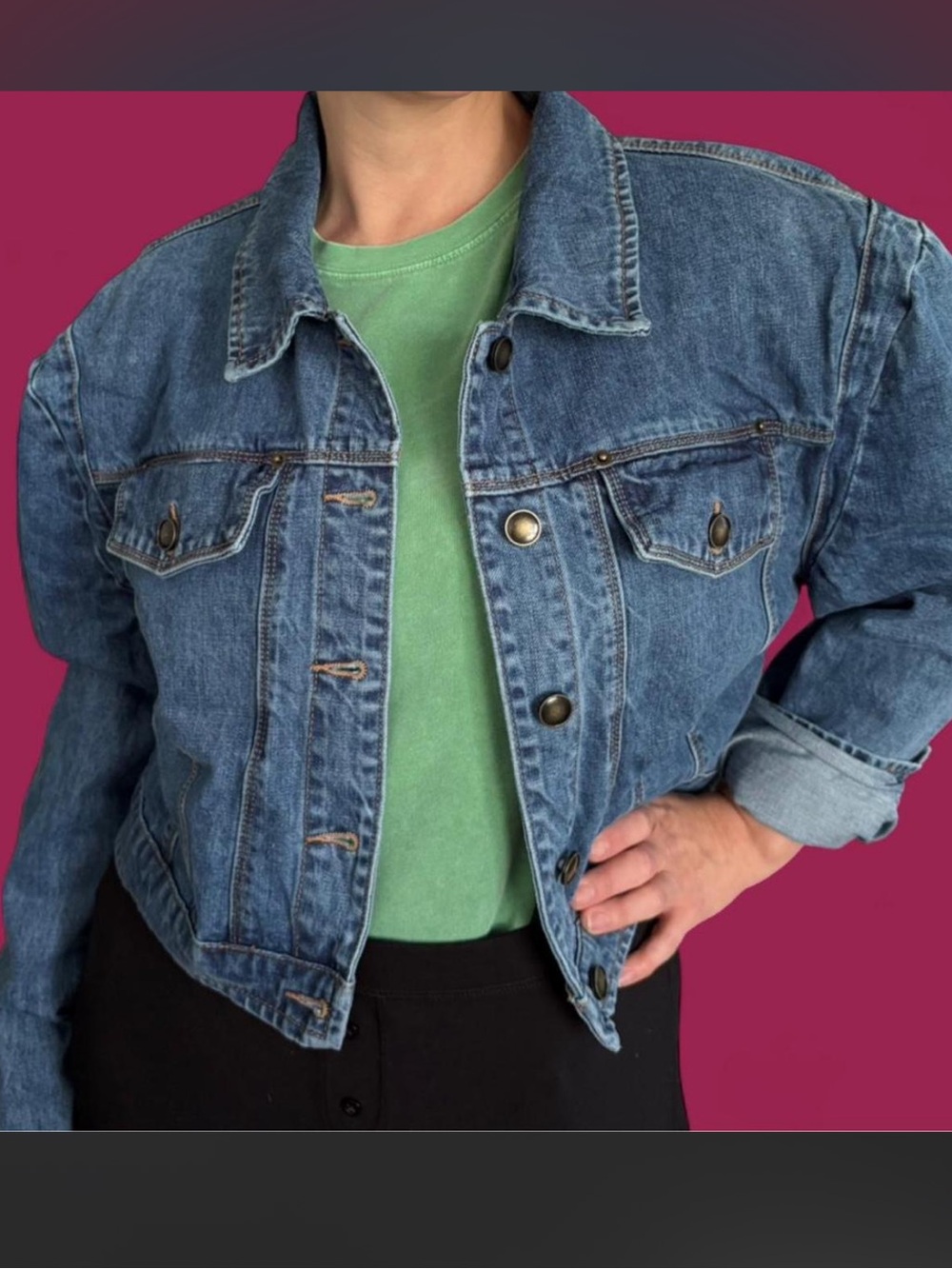 House of Harlow 1960 Denim Cropped Jacket